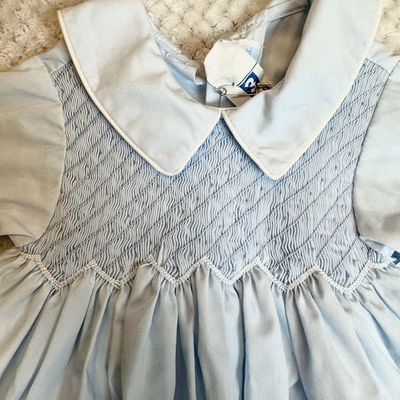 Blue Hand-smocked Baby Bubble Size 3M NWT - Picture 2 of 2